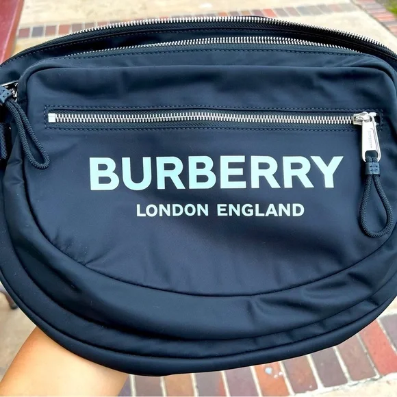 🎒BURBERRY black belt bum bag backpack largo logo sold out retail unisex - Picture 4 of 11